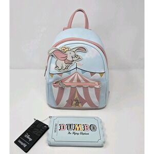 Loungefly Disney Dumbo Circus Tent Mini Backpack & NWT Circus Ticket Wallet
